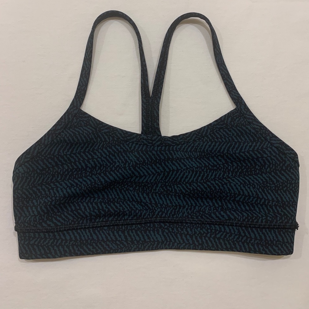 green pattern sports bra